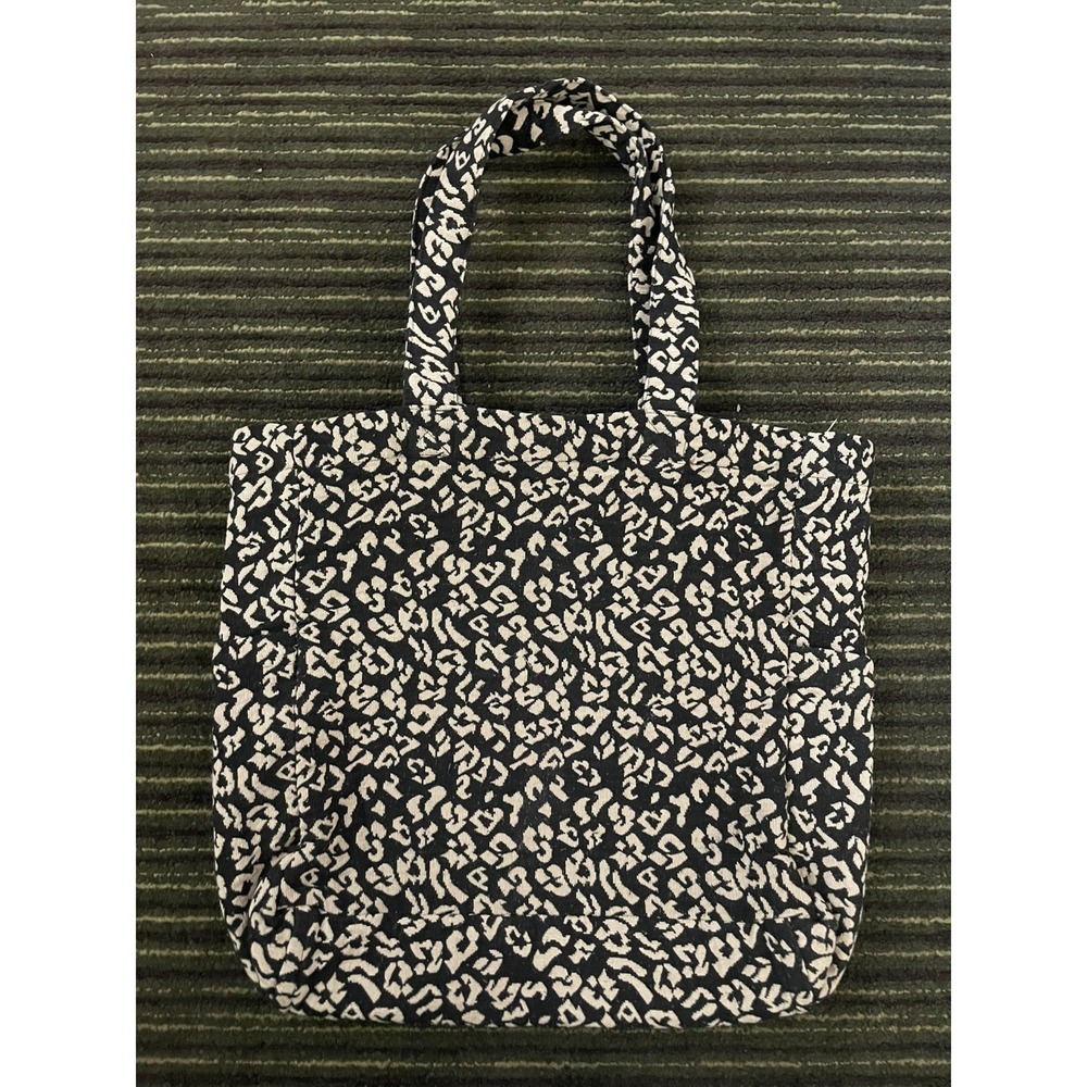World Market Medium Animal Print Tote Travel Beige and Black